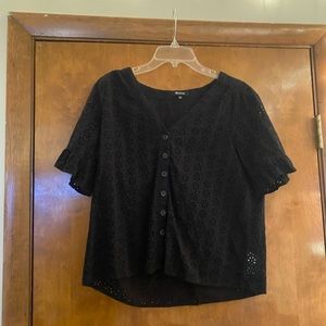 Madewell Eyelet Village Ruffle-Sleeve Shirt